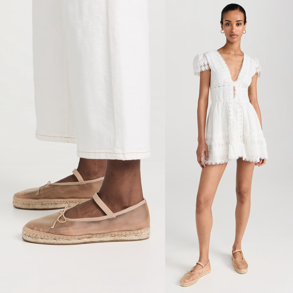 NIB Loeffler Randall Women's Kayla Ballet Flats Espadrilles Caramel Tan - 7.5 M - Picture 10 of 10
